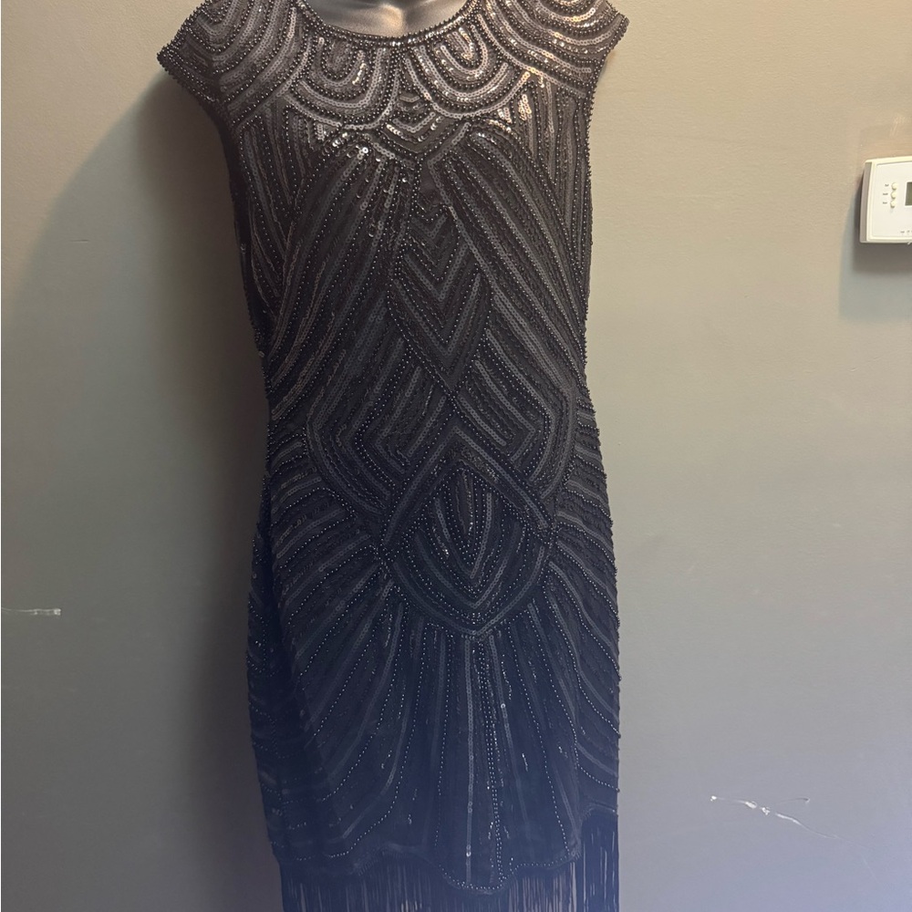 Elegant Black Beaded Dress